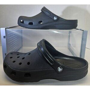 Crocs Unisex Classic Black Slip- On  Clogs Size Men's 8 - Women's 10 With Flaws